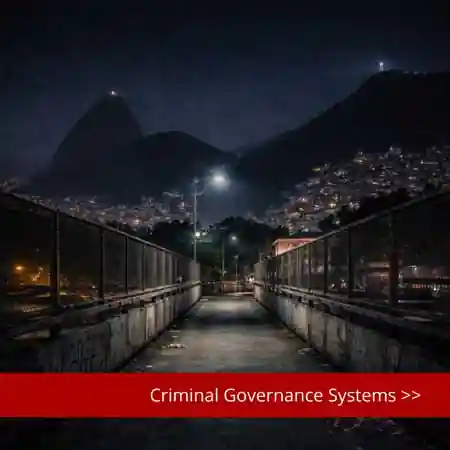 urban landscape at night illustrating criminal governance systems in densely populated territories and the dynamics of organized crime in complex social systems