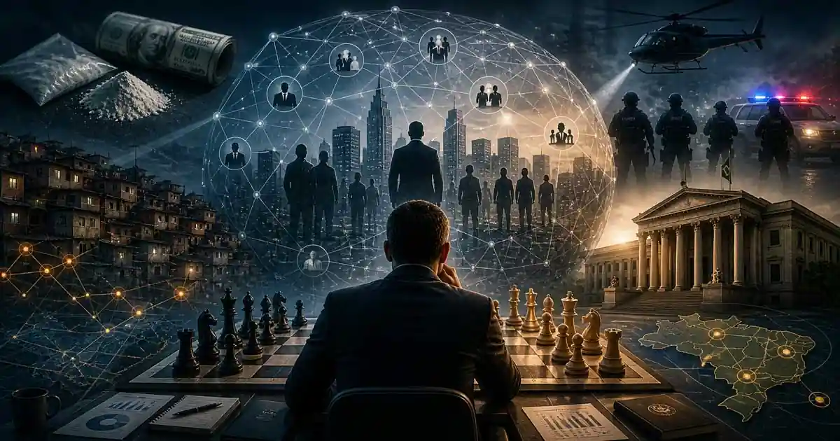 Public safety as an adaptive system showing strategy, criminal networks, urban environment, law enforcement, and decision-making analysis