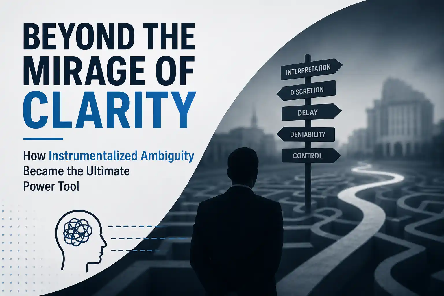 Instrumentalized ambiguity in governance, showing uncertainty, discretion, delay, deniability and control as paths of institutional power