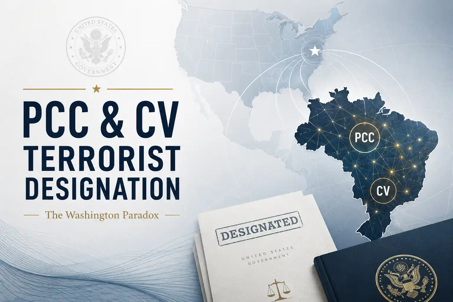 PCC and Comando Vermelho terrorist designation connecting U.S. pressure, Brazil, criminal networks, and the Washington Paradox.