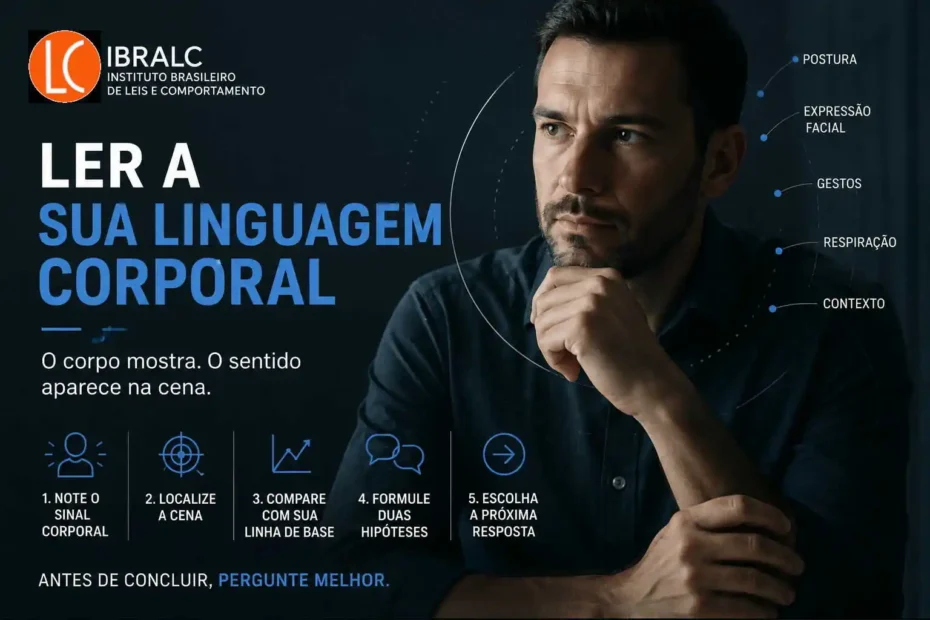 Ler a linguagem corporal não é decifrar gestos isolados. É observar o próprio corpo, entender a cena e responder melhor.