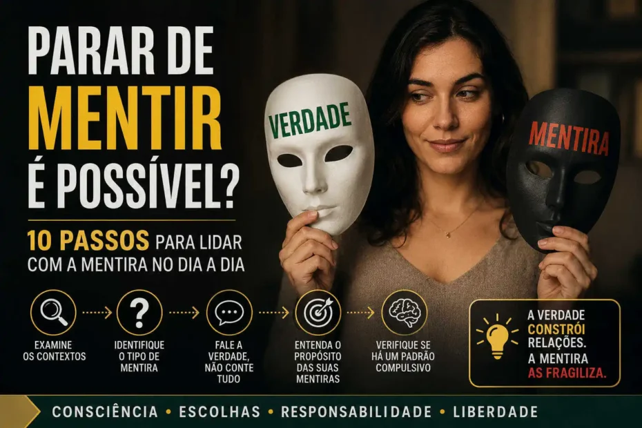 Parar de mentir exige reconhecer contextos, propósitos e justificativas. A mudança começa quando a verdade deixa de ser ameaça e vira escolha possível.