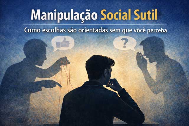 Manipulação social sutil transforma influência em controle invisível, usando validação emocional e informação parcial