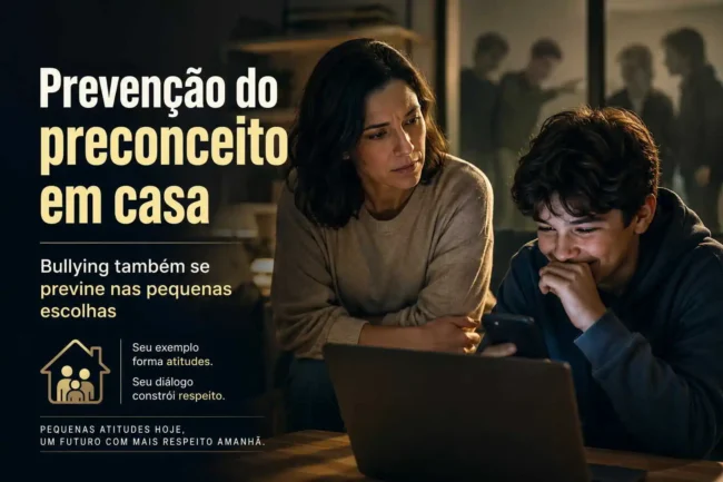 Pais podem agir antes que piadas, apelidos e humilhações virem hábito. A prevenção começa com presença, perguntas certas e rede de confiança.