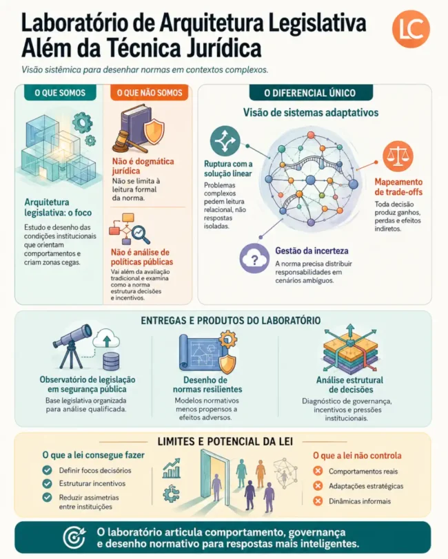 Card do IBRALC sobre Laboratório de Arquitetura Legislativa, desenho normativo, governança, sistemas adaptativos e decisão pública.