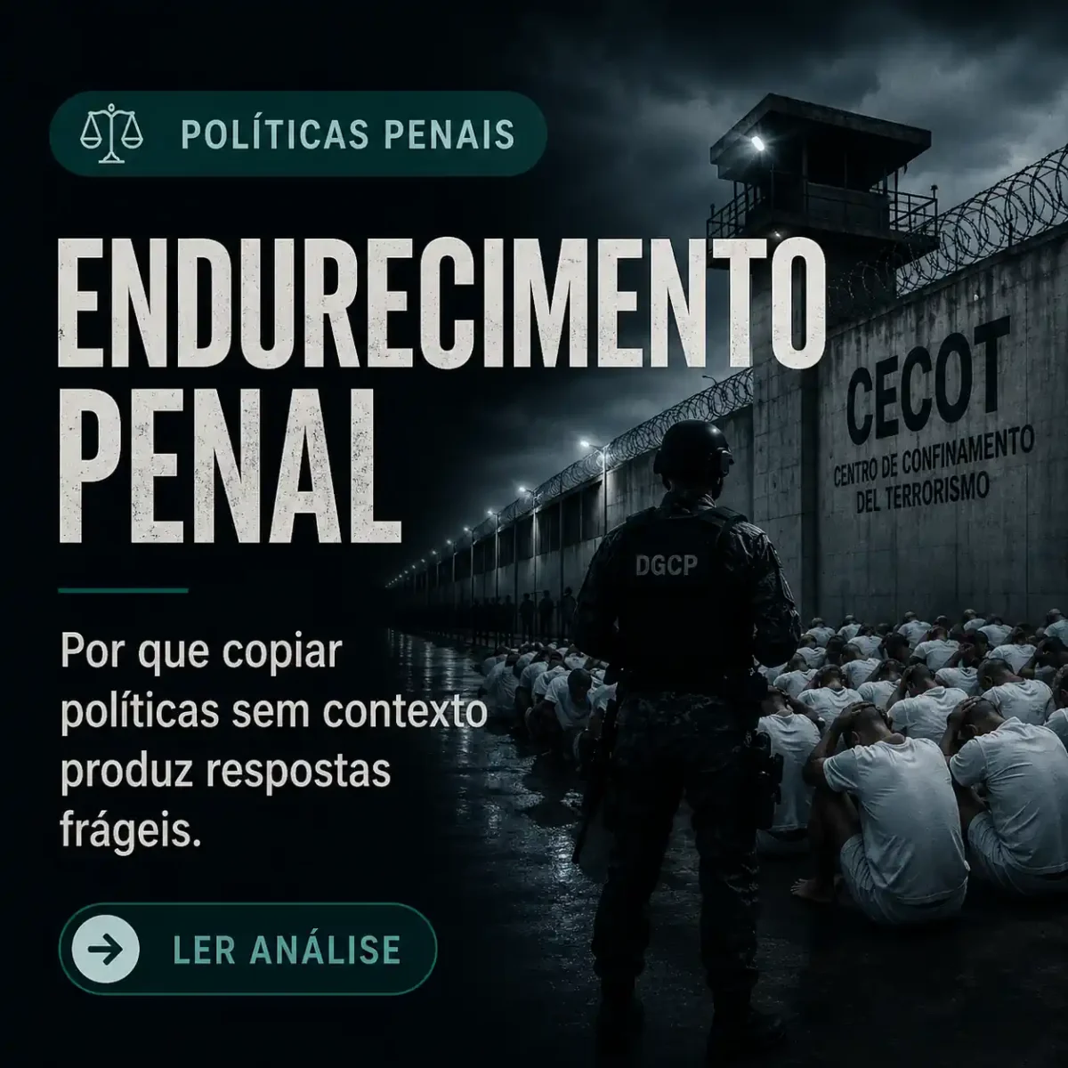 Card do IBRALC sobre endurecimento penal, El Salvador e o risco de copiar políticas de segurança sem copiar condições institucionais.