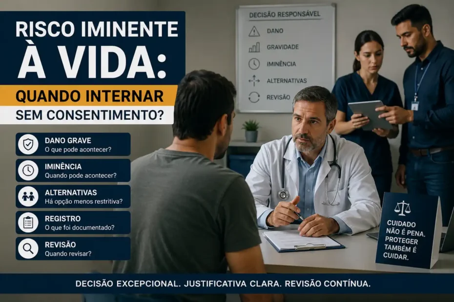 Médico avalia risco iminente à vida antes de decidir por internação sem consentimento