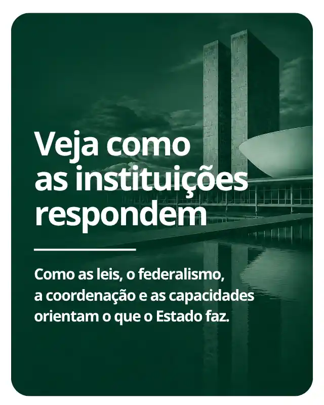 Congresso Nacional em tons de verde, representando leis, federalismo, coordenação e capacidade institucional