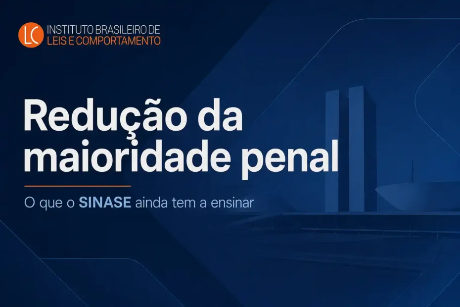 Arte sobre redução da maioridade penal e SINASE, com Congresso Nacional ao fundo